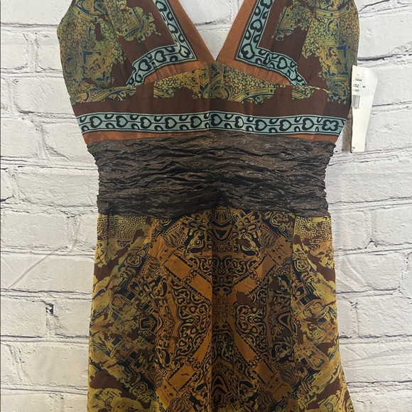 Nicole Miller Silk Bohemian V-Neck Sleeveless Dress Size 6 Brand New W/Tags - Picture 4 of 11